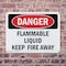 Signmission Flammable Liquid Keep Fire Away Danger Sign, Plastic, 14in W x 10in L, 2PK OS-2PACK-DS-P-1014-L-2347 - alternate 4